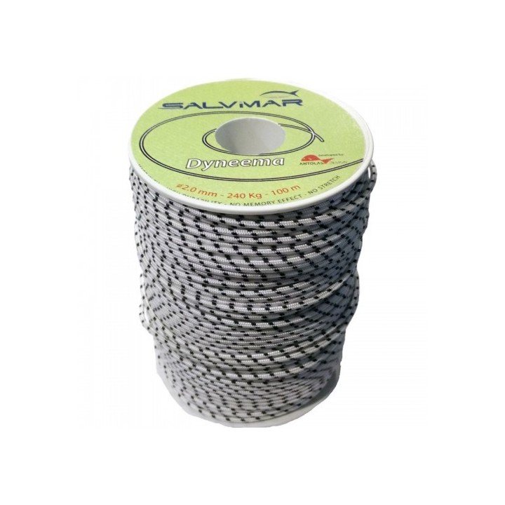 Котушковий лінь Salvimar Dyneema • Діаметр 1.5, 2, 2.5, 3 мм • Довжина 100 м • Розривне навантаження 120, 240, 350, 450 кг