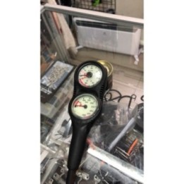 Консоль BS DIVER міні двоприладова (ман. 52мм, 400 Bar і глибиномір 0-70м), шланг 80см (made in Italy)