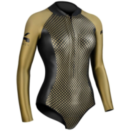 Гідрокостюм короткий С4 AUREA SPRINGSUIT, жіночий, довгі рукава, без штанів, 2 мм