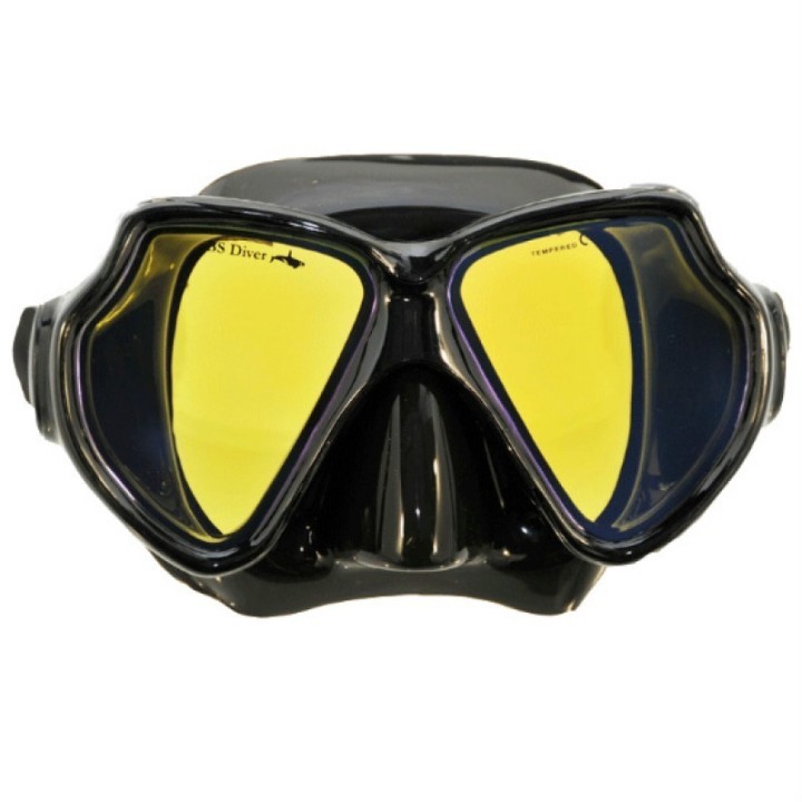 Маска BS DIVER Mirola чёрный силикон, двухстекольная, тонированная