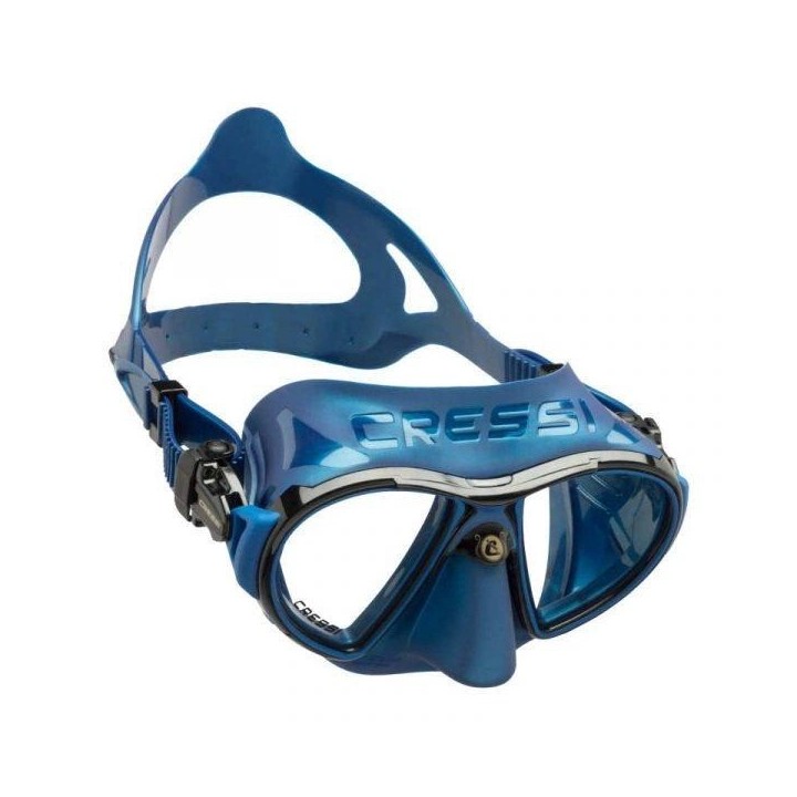 Маска Cressi - ZEUS MASK BLUE NERY/FRAME BLACK для плавання підводного полювання дайвінгу снорклінгу фрідайвінгу