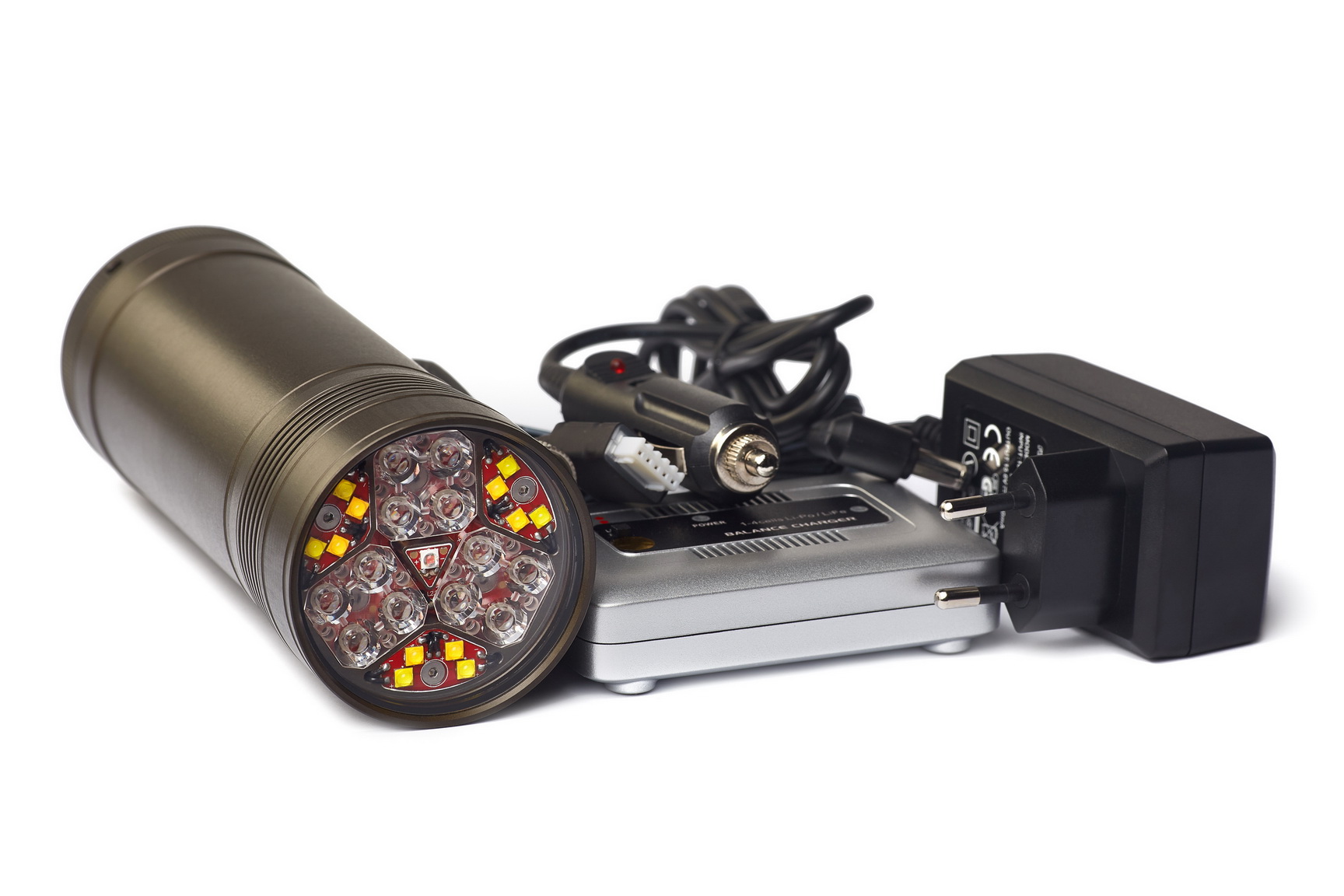 Подствольный фонарь «HunterProLight-4 HUB» для подводной охоты, дайвинга, а также видеосъемки. 