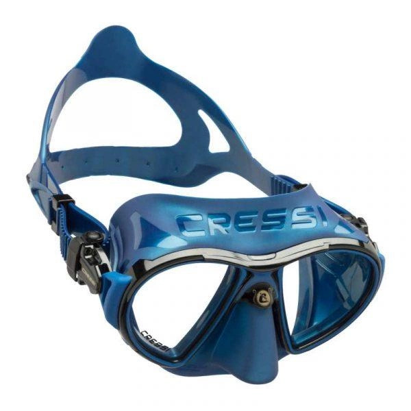 Маска Cressi - ZEUS MASK BLUE NERY/FRAME BLACK для плавання підводного полювання дайвінгу снорклінгу фрідайвінгу